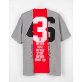 HANDCRAFTED TEE - GRIS/ROUGE
