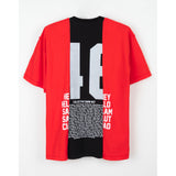 HANDCRAFTED TEE - ROUGE/NOIR