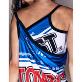 BLUE/GREY FLAG TOP