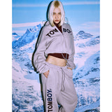 GREY RUSH CROP HOODIE