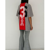 HANDCRAFTED TEE - GRIS/ROUGE