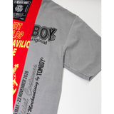 HANDCRAFTED TEE - GRIS/ROUGE
